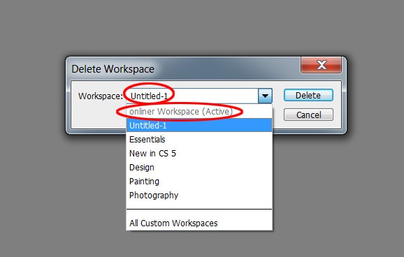 روش حذف Workspace 